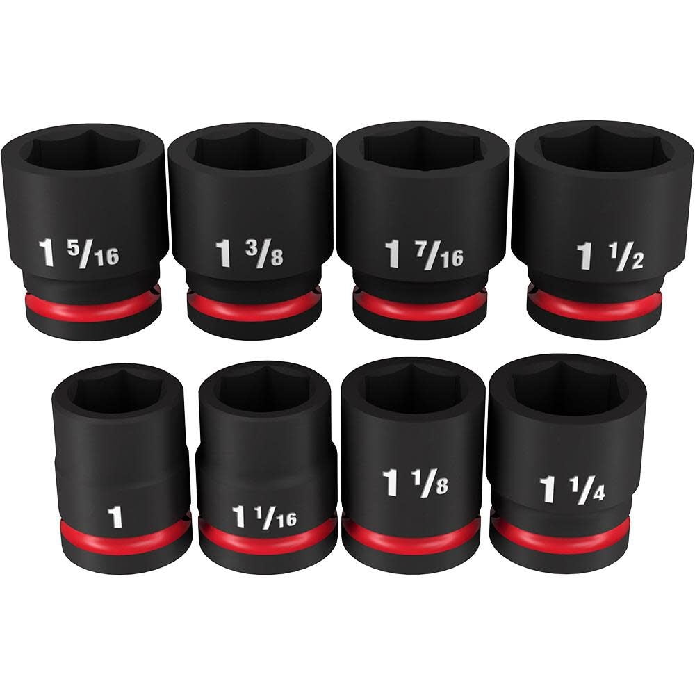 Milwaukee 49-66-7017 8PCSHOCKWAVE Impact Duty 3/4" Drive SAE Standard 6 Point Socket Set - Ace Tool Group - Milwaukee
