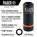 Klein 66014 2-in-1 Impact Socket, 12 pt, 7/8 and 11/16 in. - Ace Tool Group - Klein