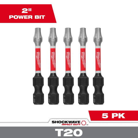 Milwaukee 48-32-4684 SHOCKWAVE 2 in. T20 Impact Driver Bits 6PK