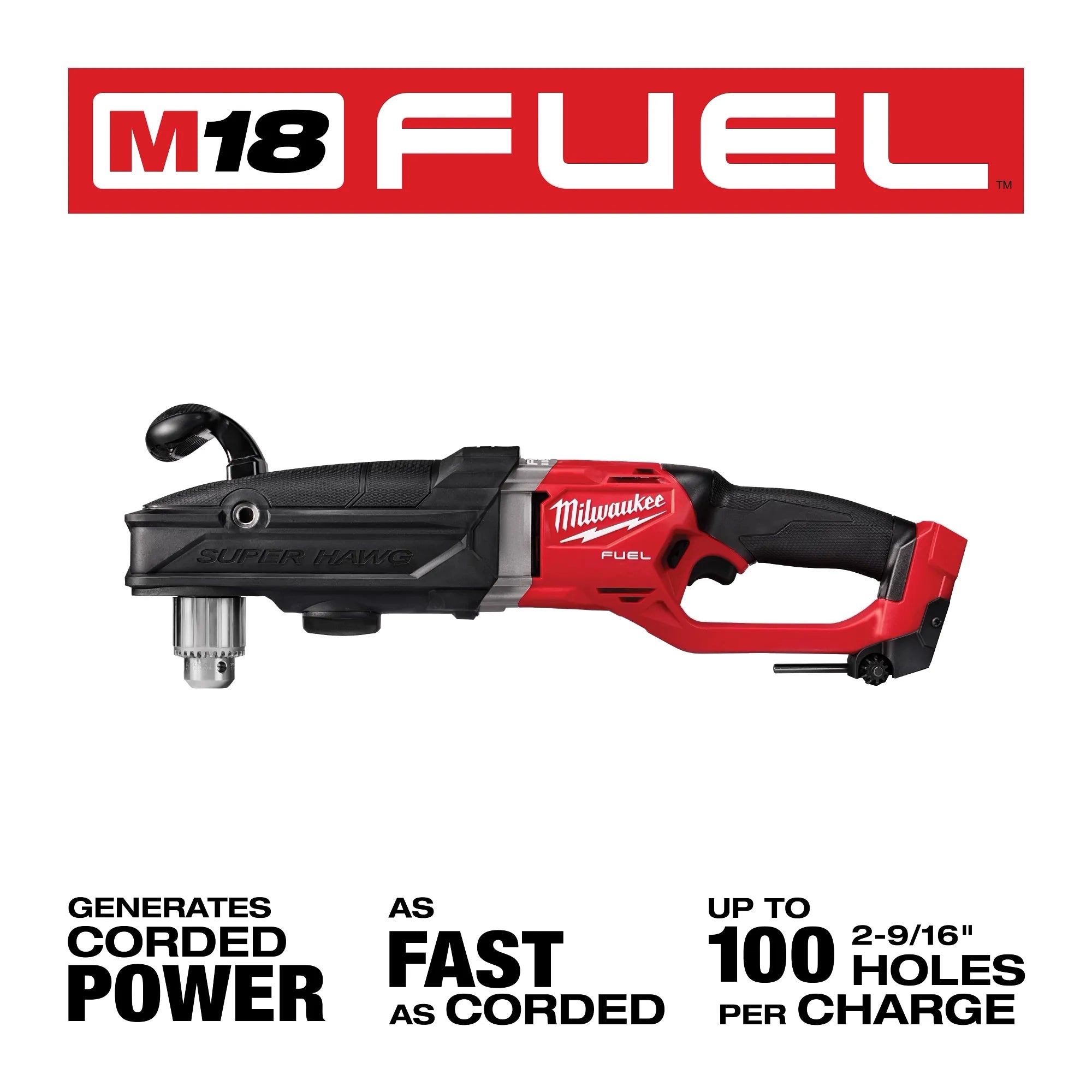 Milwaukee 2809-20 M18 Fuel HAWG 1/2" Angle Drill Driver - Ace Tool Group - Milwaukee