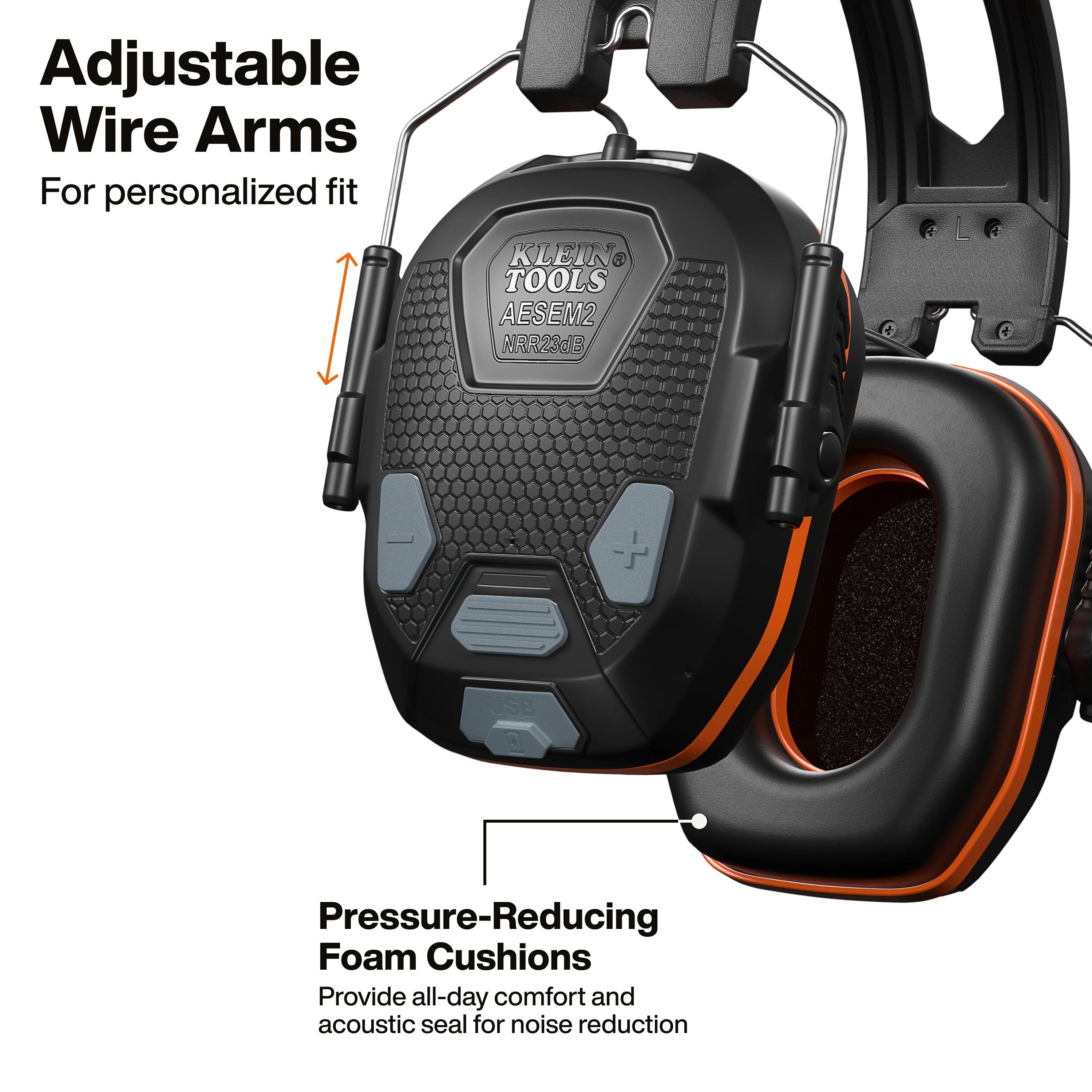 Klein KLE-AESEM2 Slim Bluetooth® Earmuffs - Ace Tool Group - Klein Tools