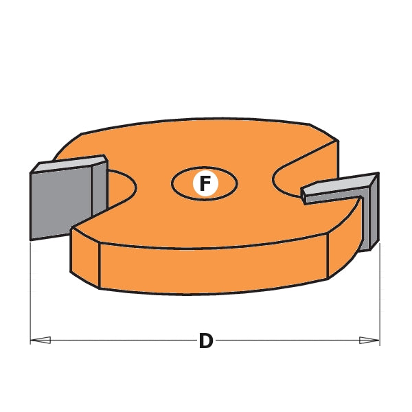 CMT 822.020.11 2-Wing Slot Cutter, 2-61/64-Inch Diameter, 15/32-Inch Bore - Ace Tool Group - CMT
