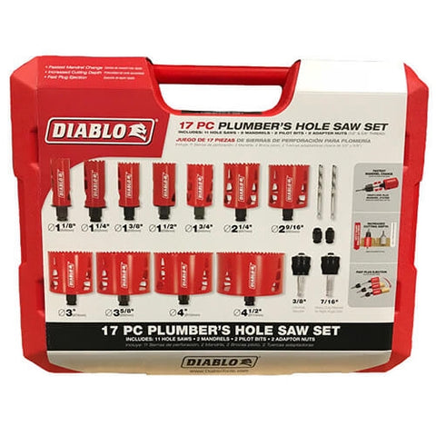 Diablo Tools 17 Pc Bi-Metal Hole Saw Set For Plumbers - Ace Tool Group - Diablo