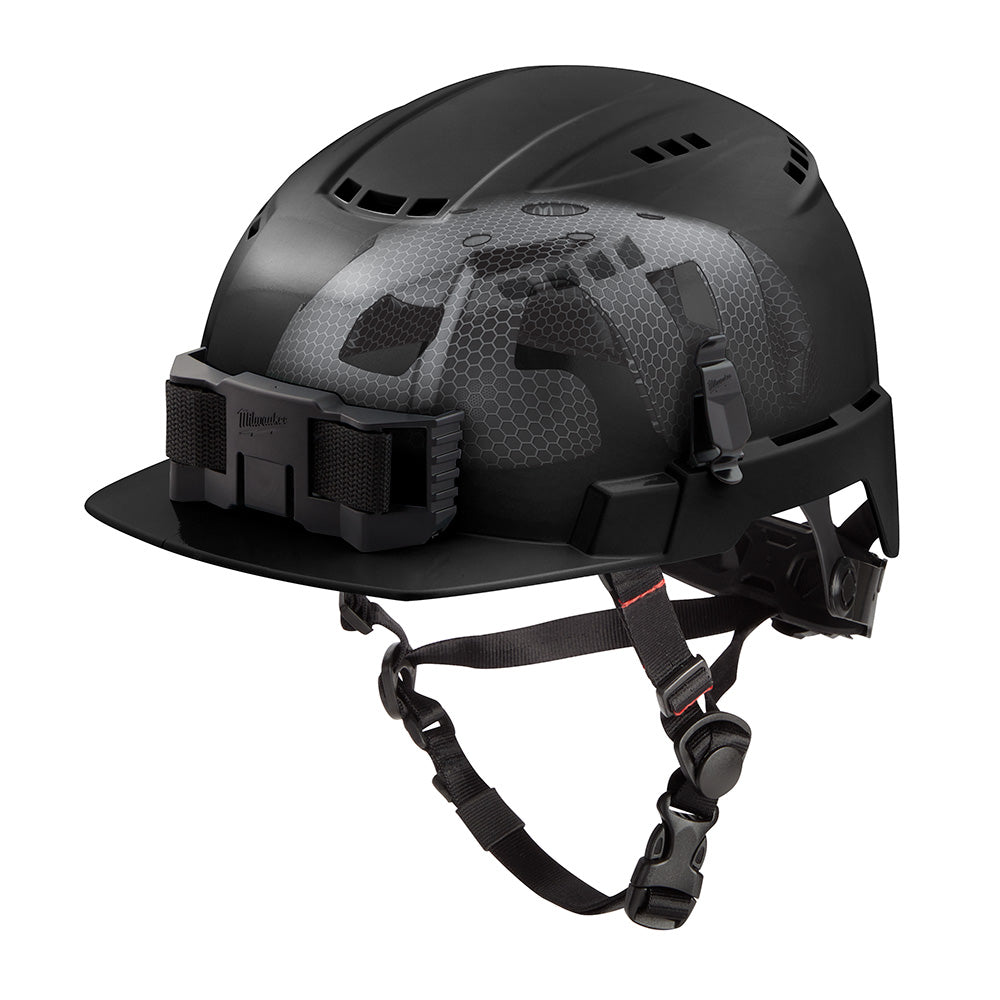 Milwaukee 48-73-1374 BOLT Black Front Brim Vented Safety Helmet with IMPACT ARMOR Liner (USA) - Type 2, Class C - Ace Tool Group - Milwaukee