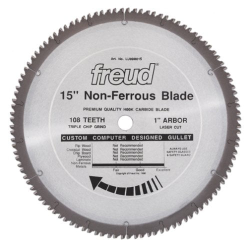 Freud Tools 15" Thick Stock Aluminum Metal Blade - Ace Tool Group - Freud