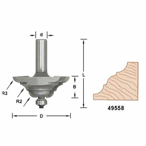 Amana Tool 49558 Table Edge Classical 1/2 Shank - Ace Tool Group - Amana Tool