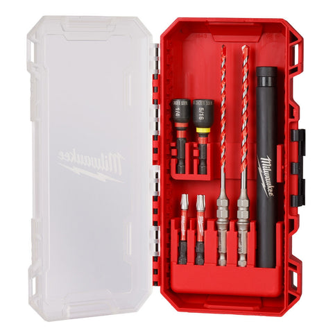 Milwaukee 48-20-9097 7pc. SHOCKWAVE Impact Duty Carbide Hammer Drill Bit Concrete Screw Install Kit - Ace Tool Group - Milwaukee