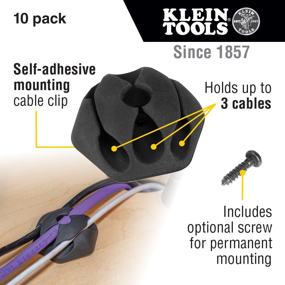 Klein 450-410 Self-Adhesive Cable Mounting clips 10pk - Ace Tool Group - Klein