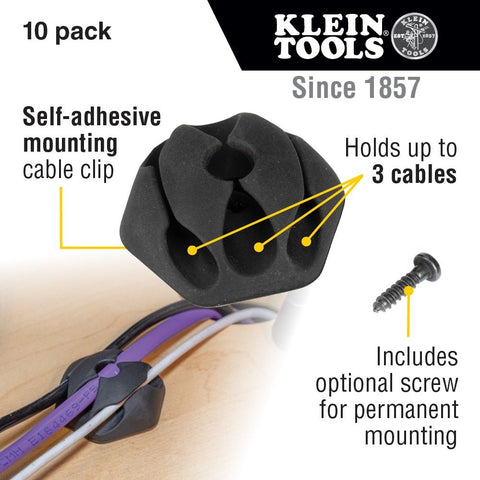 Klein 450-410 Self-Adhesive Cable Mounting clips 10pk - Ace Tool Group - Klein