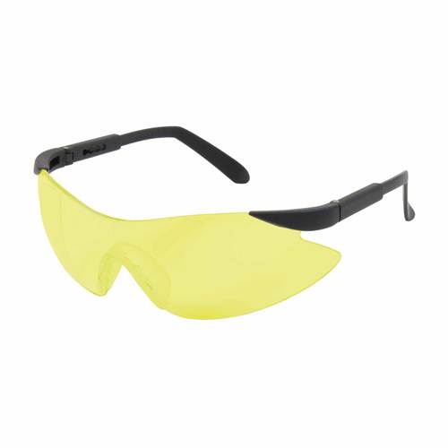 PIP 250-92-0009 Wilco Eyewear, Amber Polycarbonate Lens, Anti-Scratch, Black Temples With Adjustable Length, Ribbed Rubber Nosepiece, 7 Base Curve Lens -12 Pack - Ace Tool Group - Protective Industrial Products