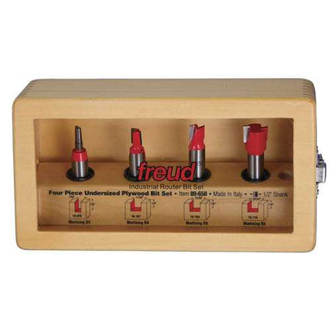 Freud Tools 4 Piece Undersized Plywood Bit Set (1/2" Shank) - Ace Tool Group - Freud