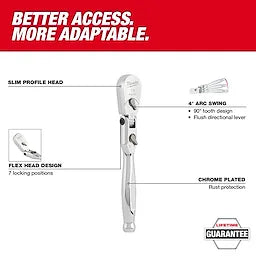 Milwaukee 48-22-9009 1/4" Drive 9" Flex Head Ratchet - Ace Tool Group - Milwaukee