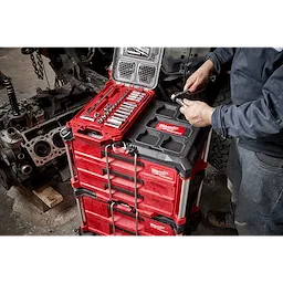 Milwaukee 48-22-9481 3/8" 28pc Ratchet and Socket Set in PACKOUT  - SAE - Ace Tool Group - Milwaukee