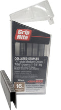 PrimeSource MAXB64890 16-Gauge 7/16" Medium Crown by 1-1/4" 304-Stainless Steel Staples in Belt Clip Box (Pack of 500) - Ace Tool Group - Primesource