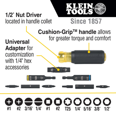 Klein 32500HD 11-in-1 Impact Rated Driver - Ace Tool Group - Klein