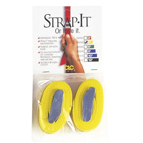 Custom LeatherCraft 2WS04 - 2-Pack 4' Yellow Web Strap Tie Down - Ace Tool Group - Custom Leathercraft