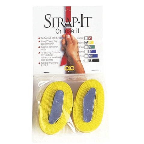 Custom LeatherCraft 2WS04 - 2-Pack 4' Yellow Web Strap Tie Down - Ace Tool Group - Custom Leathercraft