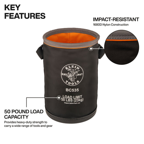 Klein BC535 Straight Bucket, 17-Inch Utility Bucket - Ace Tool Group - Ace Tool Group