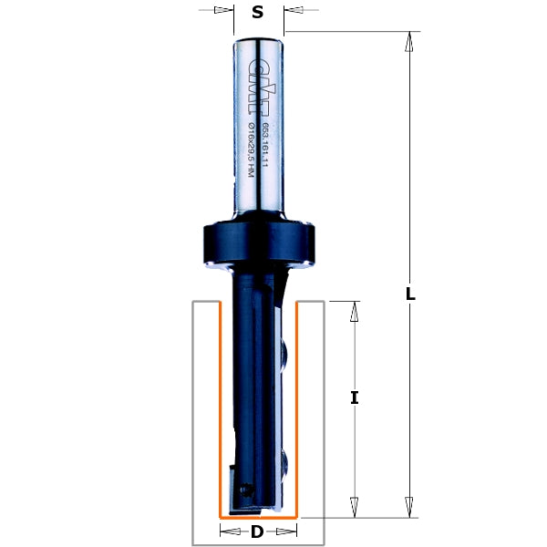 CMT 653.158.11 Insert Carbide Straight Router Bit, 5/8-Inch Diameter, 1/2-Inch Shank - Ace Tool Group - CMT