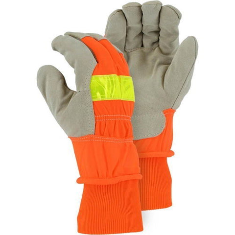 Majestic 1960 Winter Lined Leather Palm Gloves Hi-Viz - Ace Tool Group - Majestic
