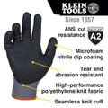 Klein 60586 A2Cut Knit Dipped Gloves, XL, 2-Pr - Ace Tool Group - Klein