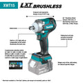 Makita XWT15XVZ 18V 1/2 in. Impact Wrench - Ace Tool Group - Makita