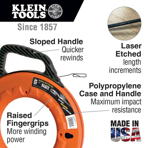 Klein 56004 1/8 in. Wide Steel Fish Tape 240 ft. - Ace Tool Group - Klein