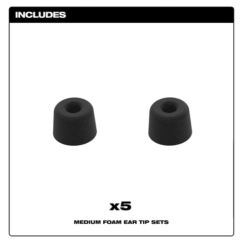 Milwaukee 49-16-0103 Jobsite Earbuds Foam Ear Tip Kit - M - Ace Tool Group - Milwaukee