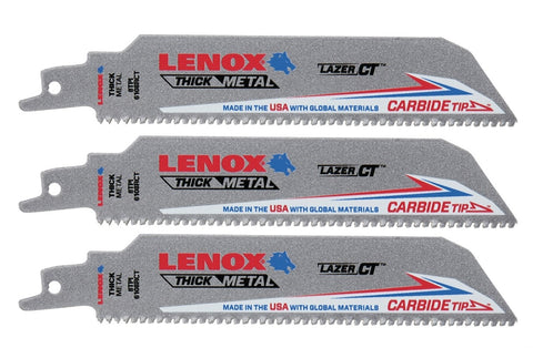 Lenox 2058828 6" 8TPI Reciprocating Saw Blade 3 Pack - Ace Tool Group - Lenox