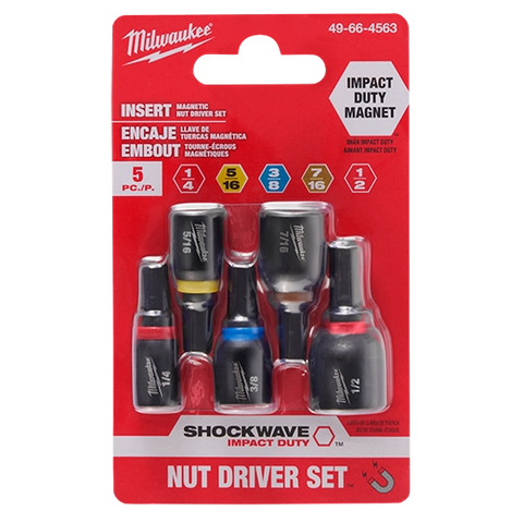 Milwaukee 49-66-4563 SHOCKWAVE Insert Nut Driver Set (5 PC) - Ace Tool Group - Milwaukee