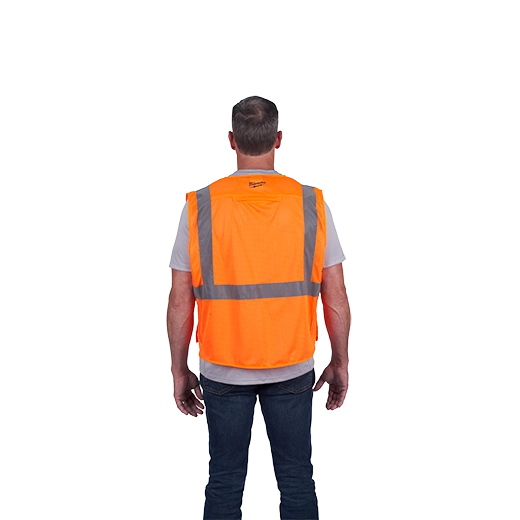 Milwaukee 48-73-5125 Class 2 Breakaway High Visibility Orange Mesh Safety Vest - S/M 12 Pack