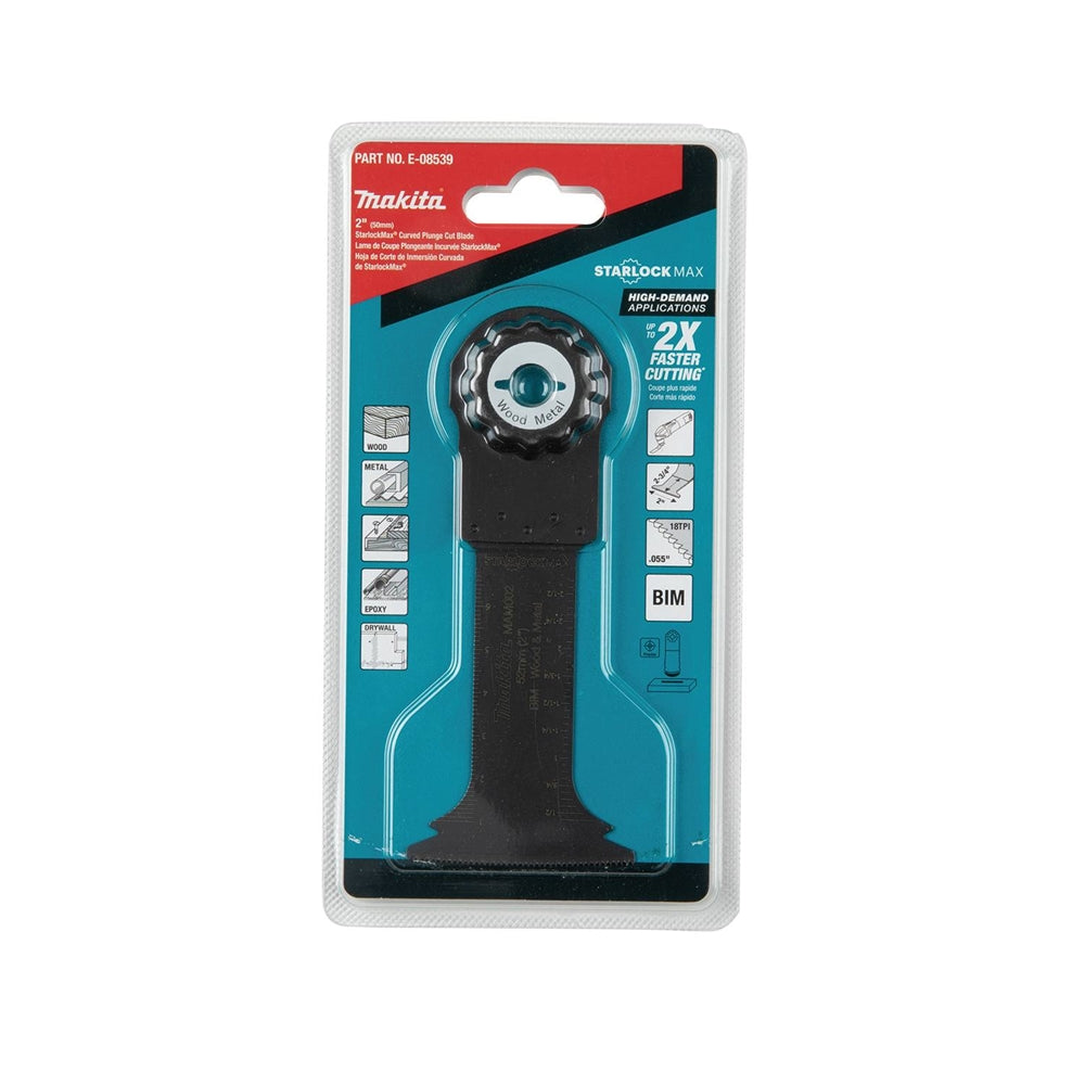 Makita E-08539 StarlockMax Oscillating Multi-Tool 2in. Bi-Metal Curved Plunge Cut Blade - Ace Tool Group - Makita