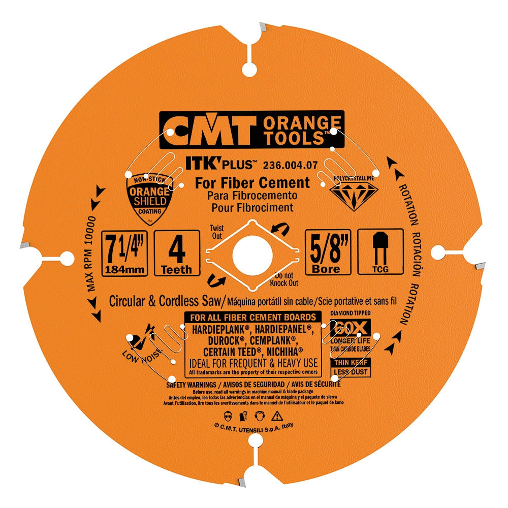 CMT 236.004.07 ITK PLUS 7-1/4-In Diamond Saw Blade - Ace Tool Group - CMT