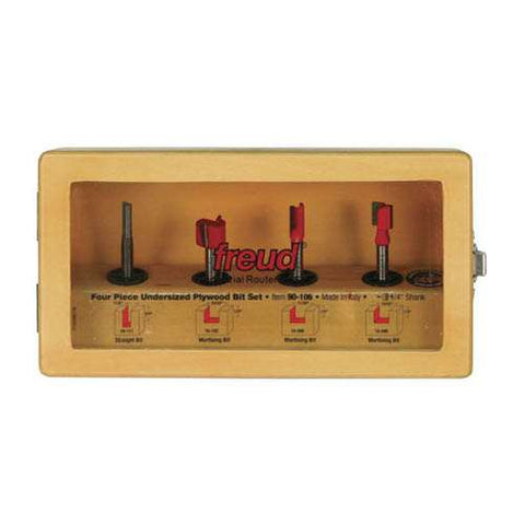 Freud Tools 4 Piece Undersized Plywood Bit Set (1/4" Shank) - Ace Tool Group - Freud