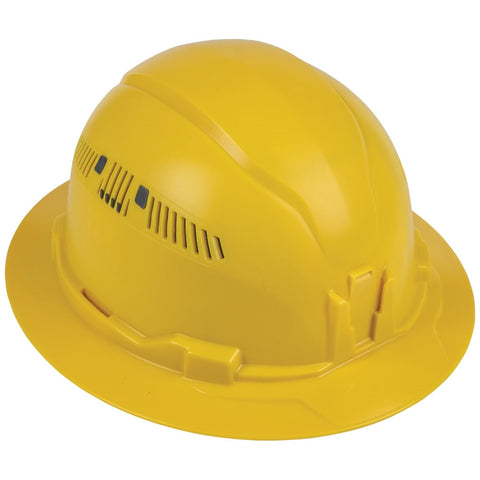 Klein 60262 Hard Hat, Vented, Full Brim, Yellow - Ace Tool Group - Klein