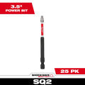 Milwaukee 48-32-4195 SHOCKWAVE 3-1/2 in. Impact Square Recess #2 Power Bits 25PK - Ace Tool Group - Milwaukee