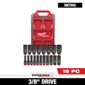Milwaukee 49-66-6801 SHOCKWAVE Impact Duty Socket 3/8" Dr 19PC MM PACKOUT  Set - Ace Tool Group - Milwaukee