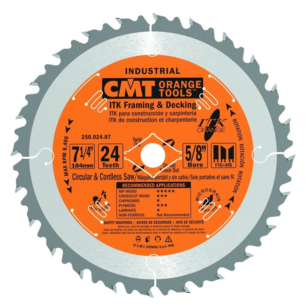 CMT-250.024.07-x10 10 Framing/Decking 7-1/4" Blades - Ace Tool Group - CMT