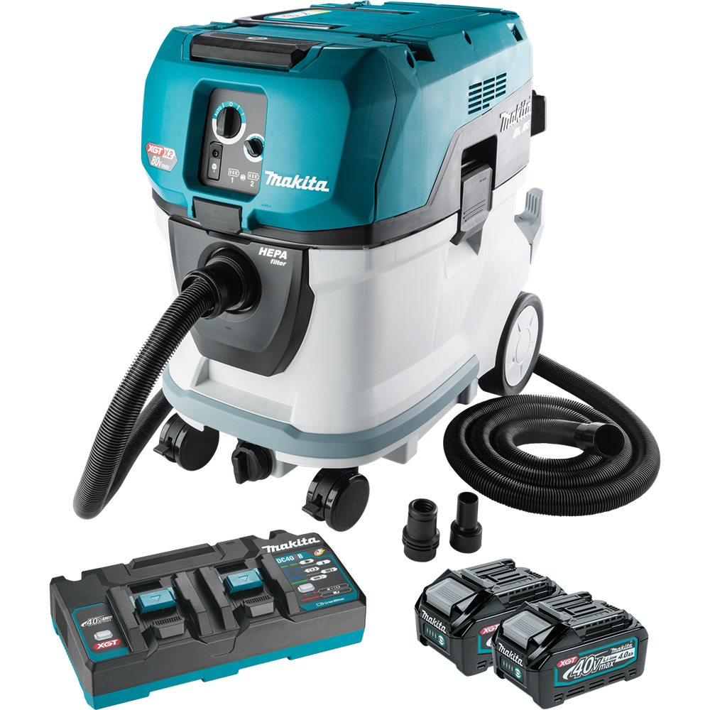 Makita 80V max (40V max X2) XGT 10Gal HEPA Vacuum Kit Wet & Dry w/ AWSÃ‚Â®, (4.0Ah) - Ace Tool Group - Makita