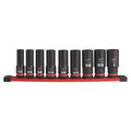 Milwaukee 49-66-7022 9PC SHOCKWAVE Impact Duty  1/2" Drive SAE Deep 6 Point Socket Set - Ace Tool Group - Milwaukee
