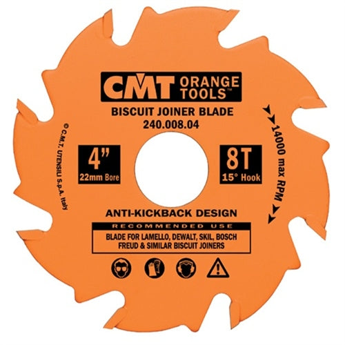 CMT 240.008.04 Biscuit Joiner Blade, 4-Inch Diameter - Ace Tool Group - CMT
