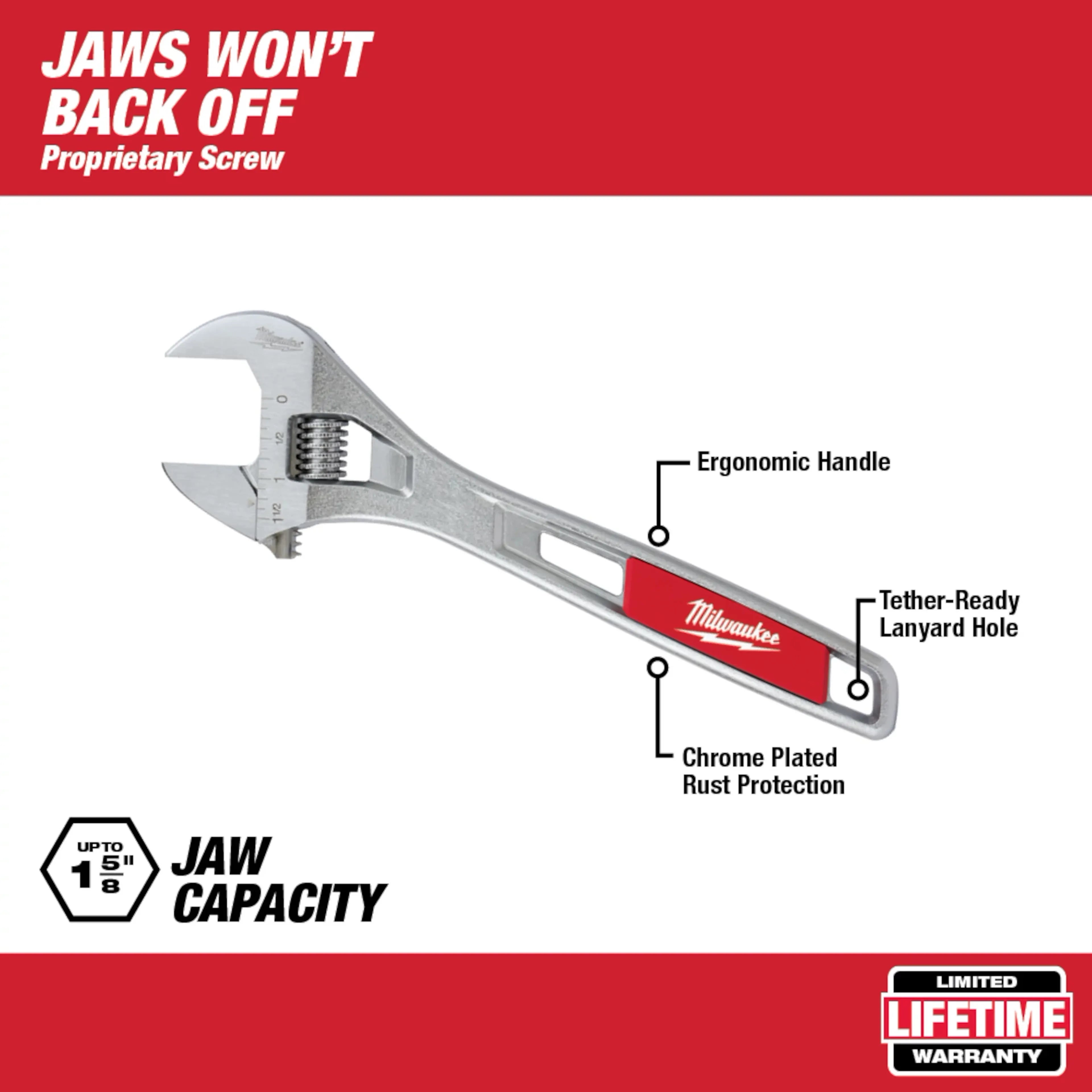Milwaukee 48-22-7412 12 Inch Adjustable Wrench - Ace Tool Group - Milwaukee