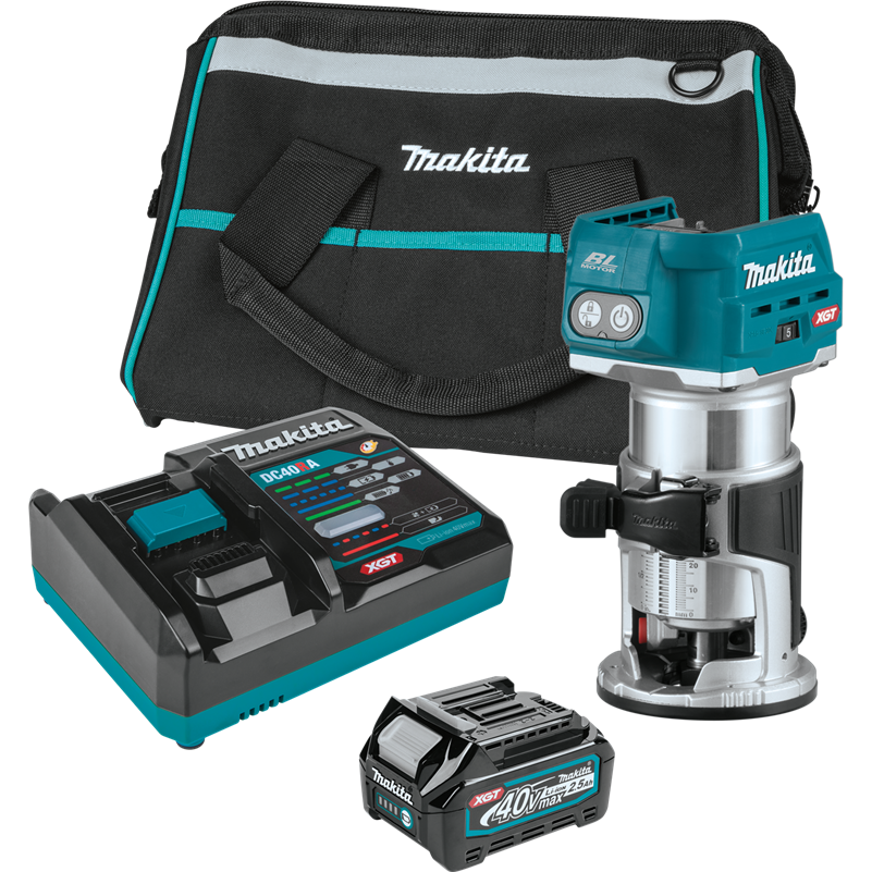 Makita GTR01D1 40V max XGT Brushless Cordless Compact Router Kit (2.5Ah) - Ace Tool Group - Makita
