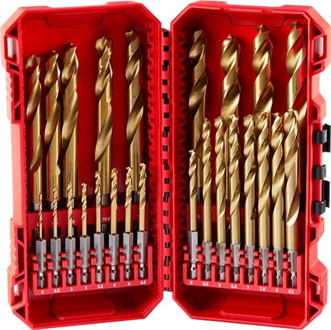 Milwaukee 48-89-4861 SHOCKWAVE Impact Duty RED HELIX Titanium Metric Drill Bit  Set - 25PC