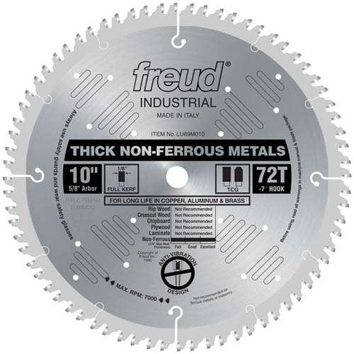 Freud Tools 10" Thick Stock Aluminum Metal Blade - Ace Tool Group - Freud