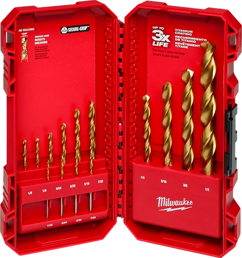 Milwaukee 48-89-0011 THUNDERBOLT Titanium Coated Drill Bit Set -14 pc - Ace Tool Group - Milwaukee