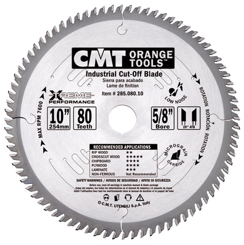 CMT 285.096.12 Industrial Heavy-Duty Fine Cut-Off ATB Blade, 12-Inch X 96 Teeth 10" ATB with 1-Inch bore - Ace Tool Group - CMT