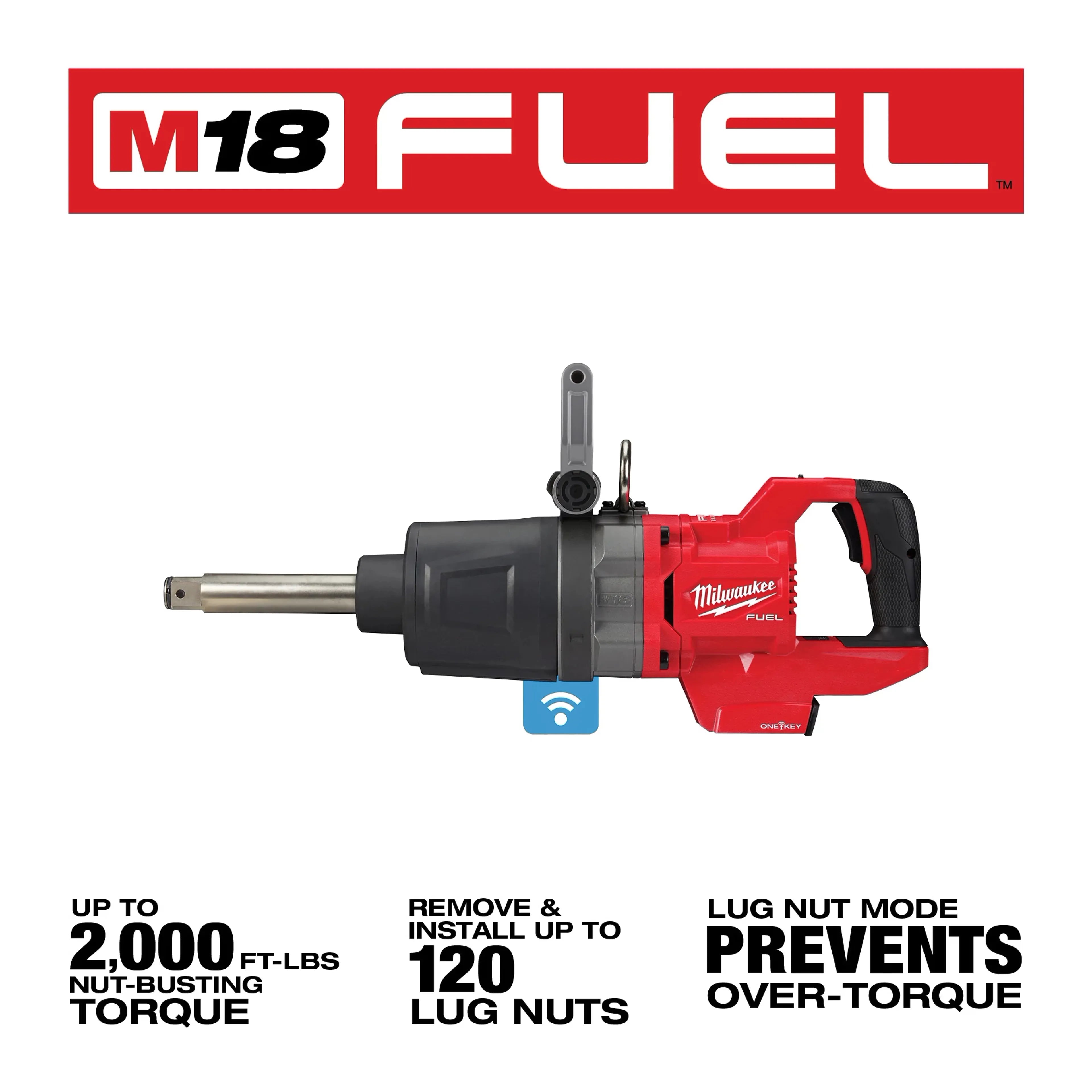 Milwaukee 2869-20 M18 FUEL 1" D-Handle Ext. Anvil High Torque Impact Wrench w/ ONE-KEY - Ace Tool Group - Milwaukee