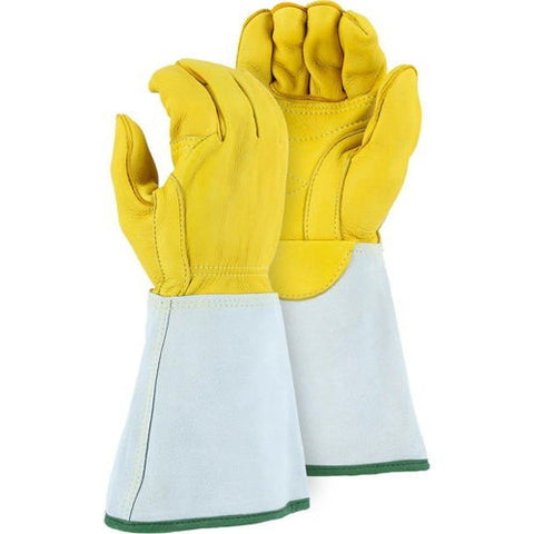 Majestic 1516E Lineman's Gauntlet Gloves Welted Tips - Ace Tool Group - Majestic
