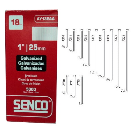 SENCO AY13EAA 18 Ga. Straight Strip Brad Nails - Ace Tool Group - Senco